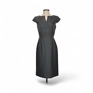 Tahari ASL Charcoal Midi Dress Sz 14